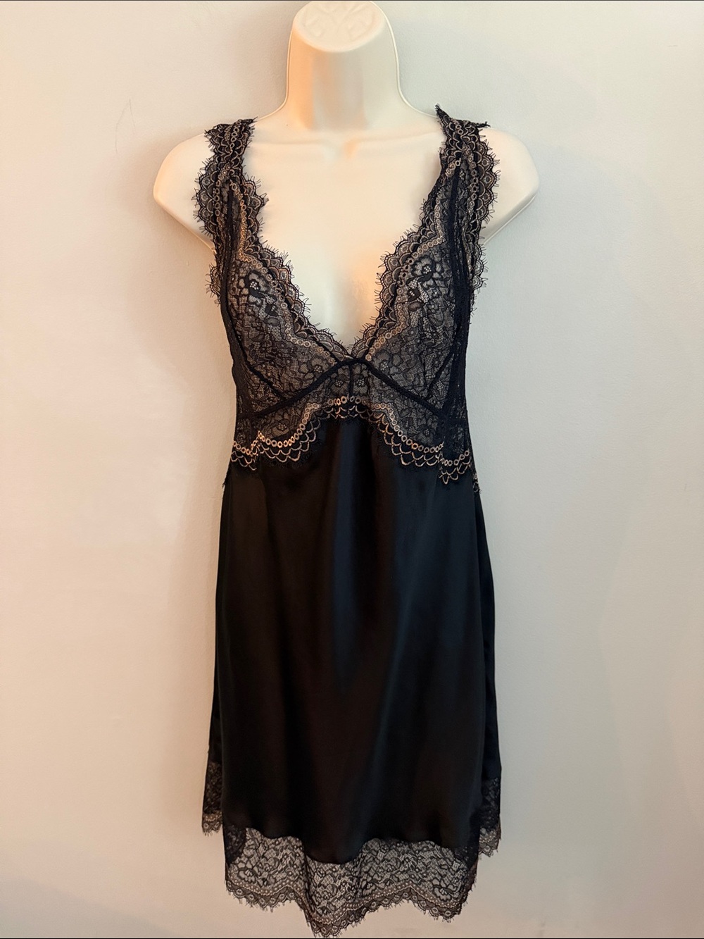 intimissimi Black Lace Satin Chemise